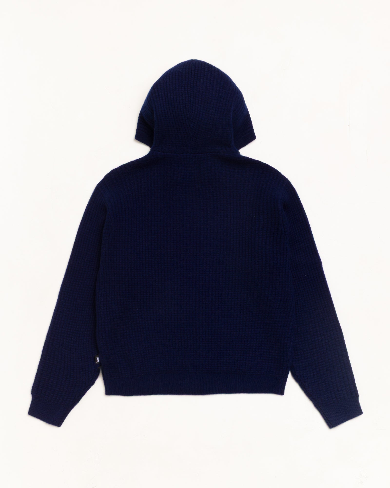 WAFFLE CASHMERE ZIP HOOD SWEATER
