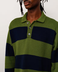 PIQUE KNIT STRIPE RUGBY