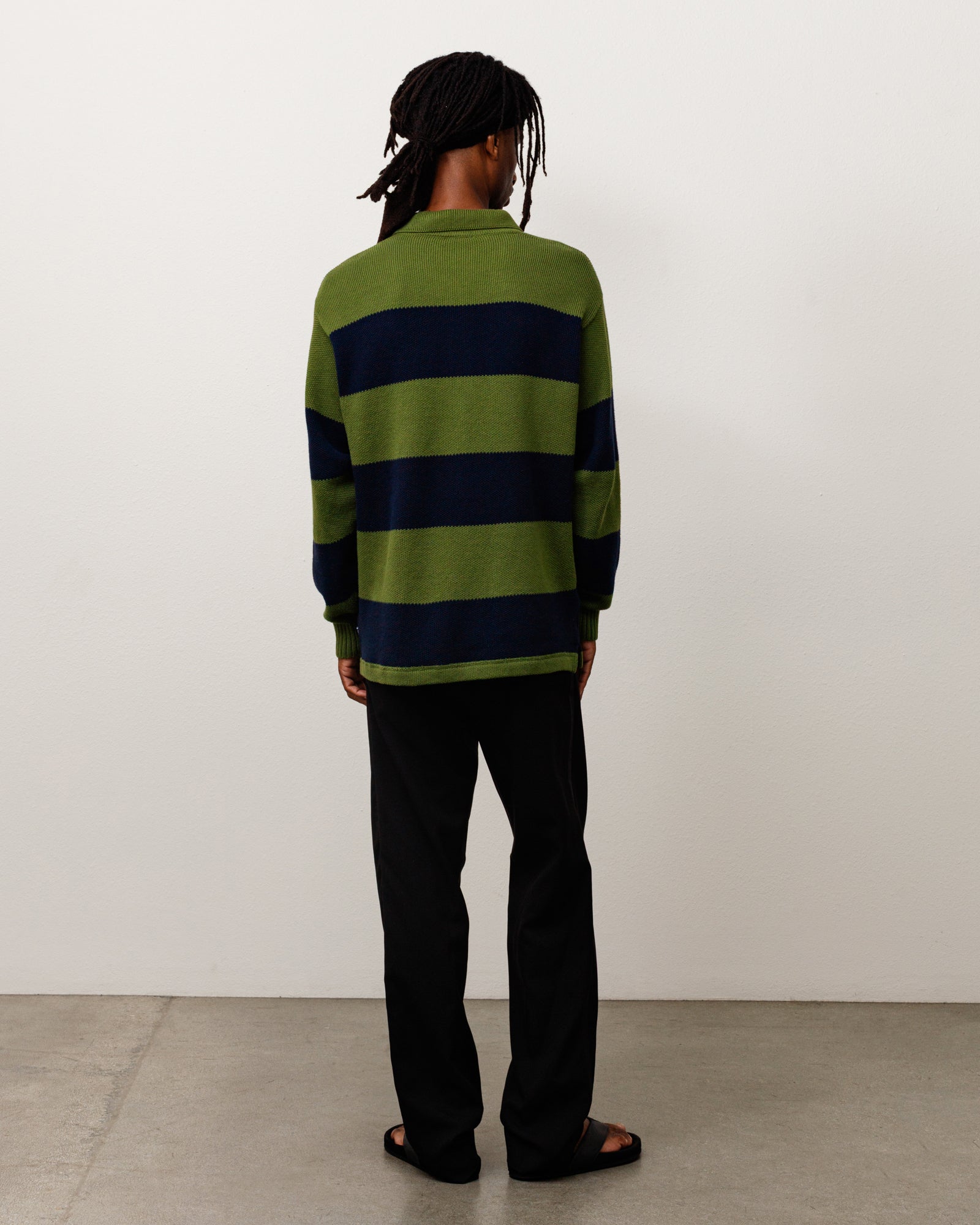 PIQUE KNIT STRIPE RUGBY