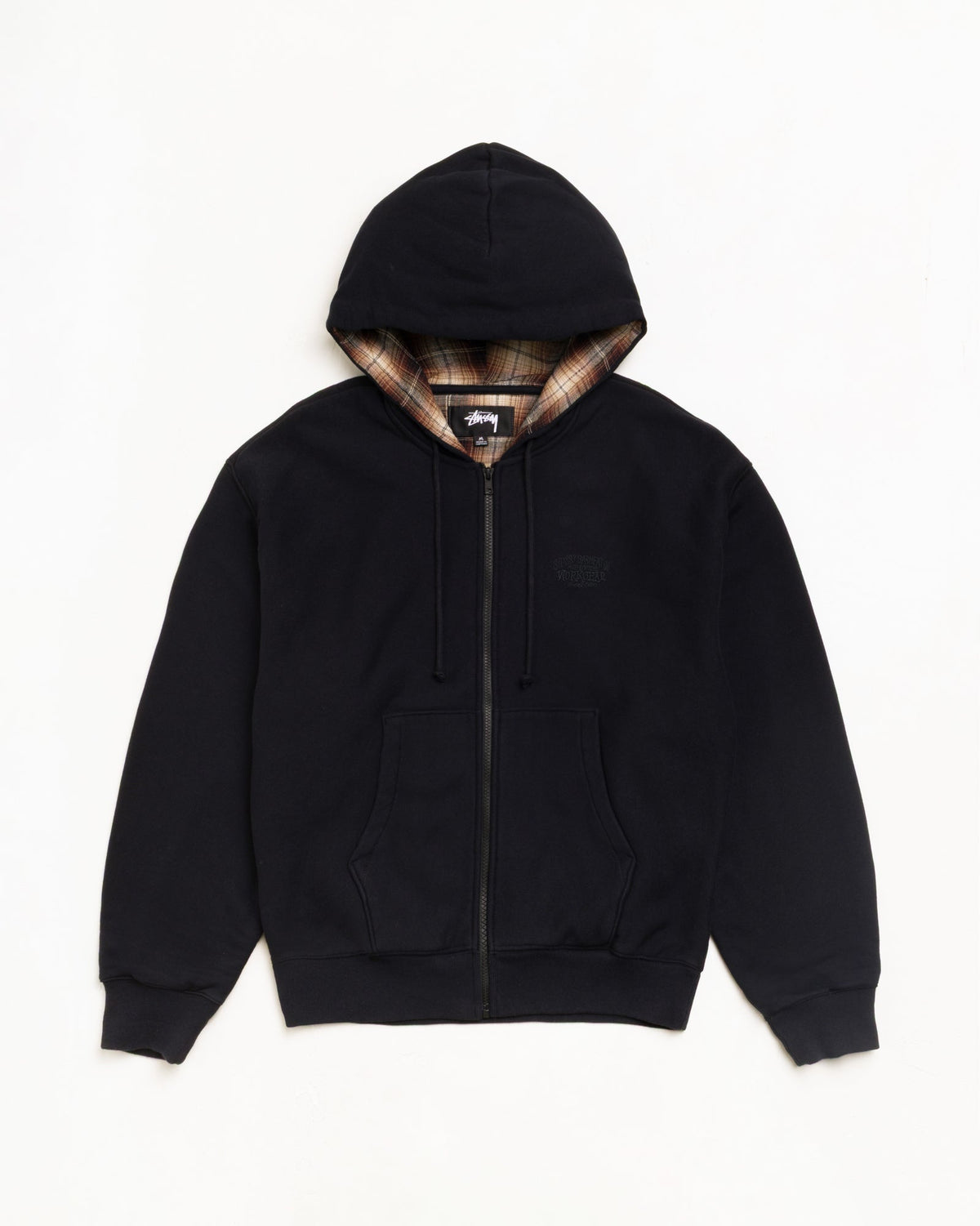 PLAID LINED ZIP HOODIE