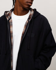 PLAID LINED ZIP HOODIE