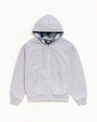 PLAID LINED ZIP HOODIE