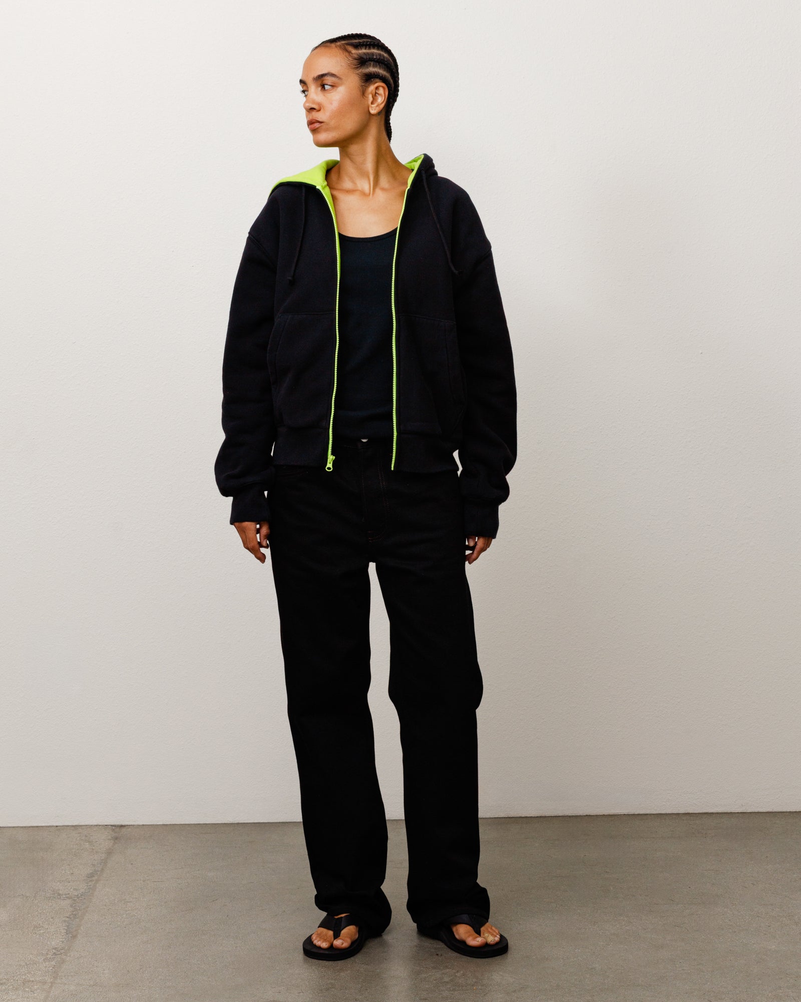DOUBLE FACED ZIP HOODIE